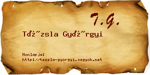 Tézsla Györgyi névjegykártya
